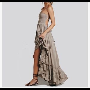 R. Vivimos strapless cotton flowy maxi dress